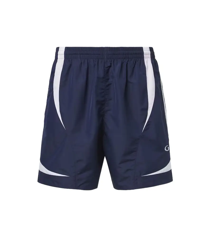 BALENCIAGA — Logo Swim Trunks, Navy · $795